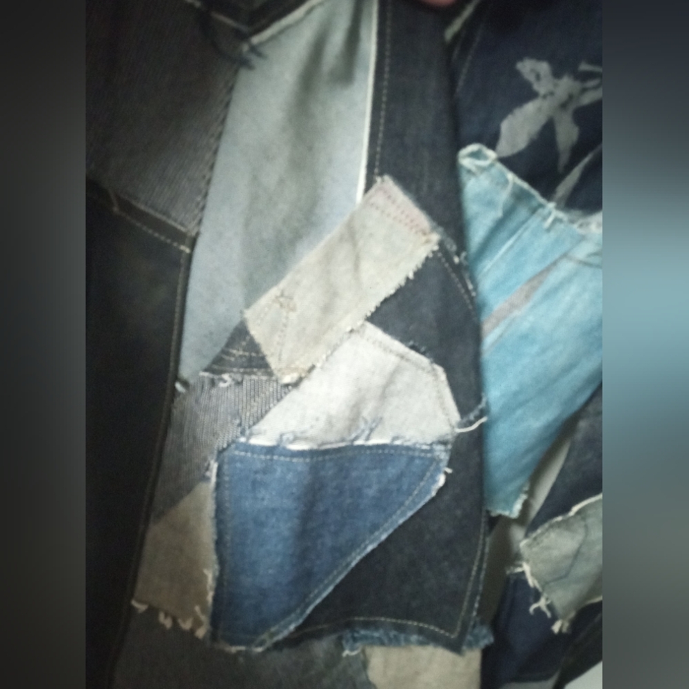 Kate Beak Denim Patchwork Duster Jacket - image 6